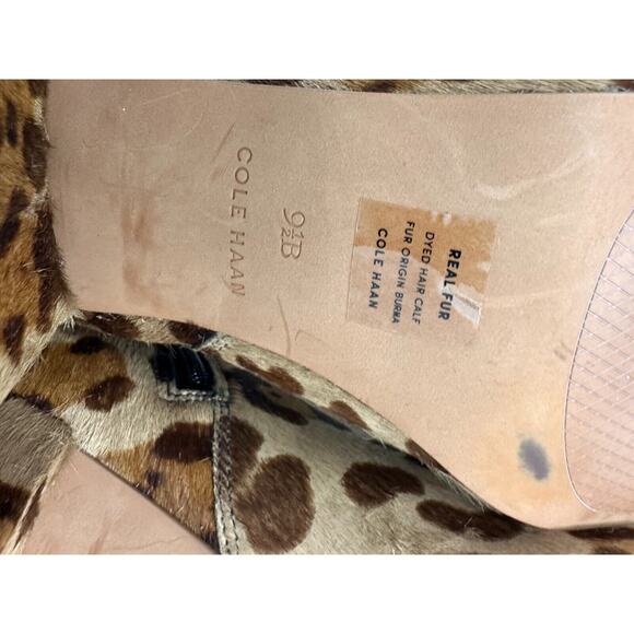 Cole Haan Womens Elyse Animal Print Block Heel Ankle Booties Size 9 1/2B - Picture 9 of 10